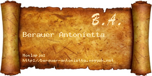 Berauer Antonietta névjegykártya